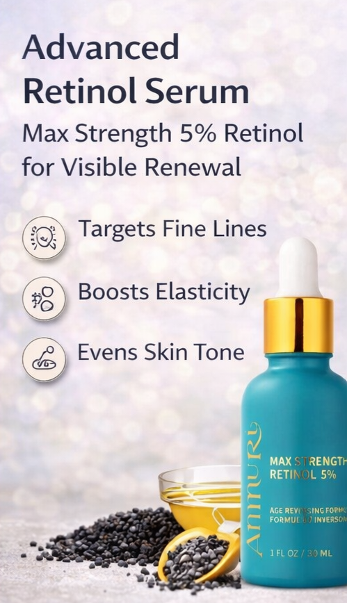 Retinol MAX 5% High Strength Anti-Ageing Serum (30ml) | Ammuri