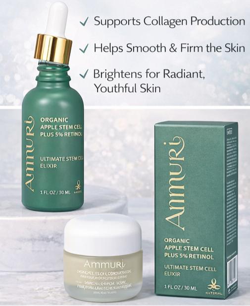Retinol 5% Serum with Apple Stem Cell for Fine Lines & Uneven Tone (30ml) | Ammuri