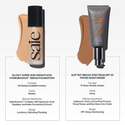 Saie Slip Tint SPF 35 - Shade Ten | Light Coverage, Hydration & Mineral Sunscreen