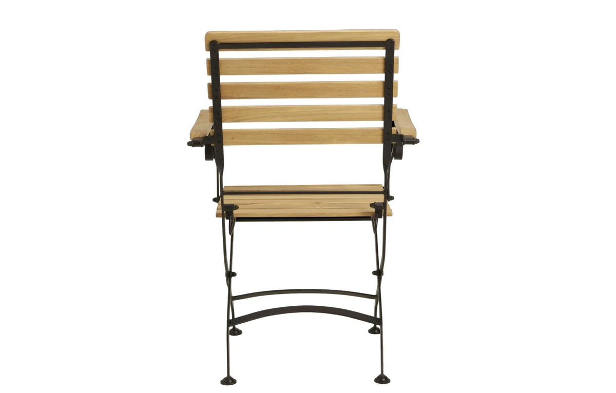 Sicily 2 Seater Teak and Wrought Iron Round 70cm Garden Dining Set