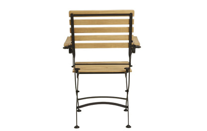 Sicily 4 Seater Teak and Wrought Iron Rectangular 120cm Garden Dining Set