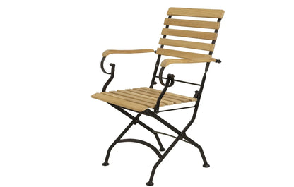 Sicily 4 Seater Teak and Wrought Iron Round 110cm Garden Dining Set