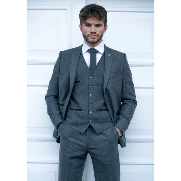 STZ23 - Men's Wool Tweed Suit 3 Piece Authentic 1920s Classic