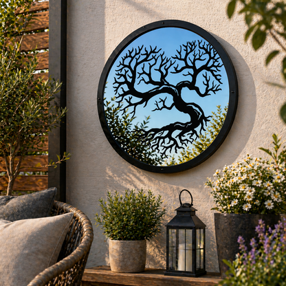 Heart Tree Garden Mirror
