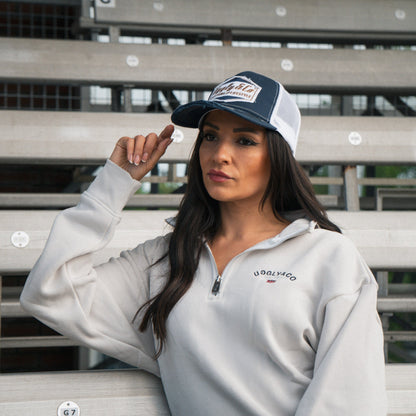 Night Blue & Gold Diamond Trucker Hat