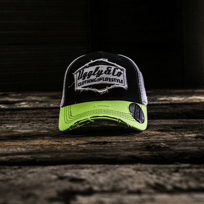 Yellow & White Diamond Trucker Hat