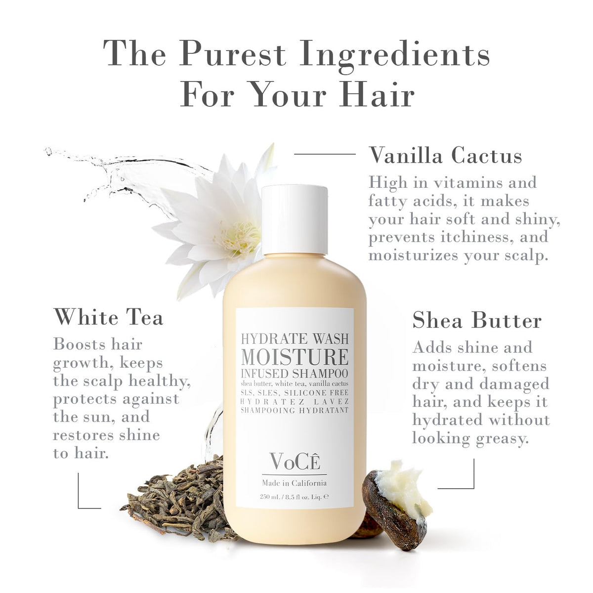 VoCÊ Natural Hydrating Shampoo for Dry, Frizzy Hair | Vegan, Color-Safe & Cruelty-Free