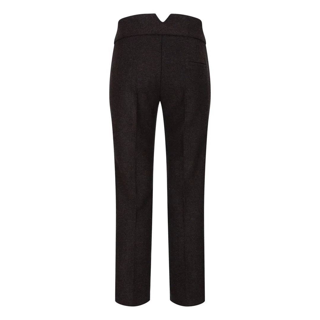 wsn04 - Women's Brown Tweed Blazer Waistcoat & Trouser Classic Suit