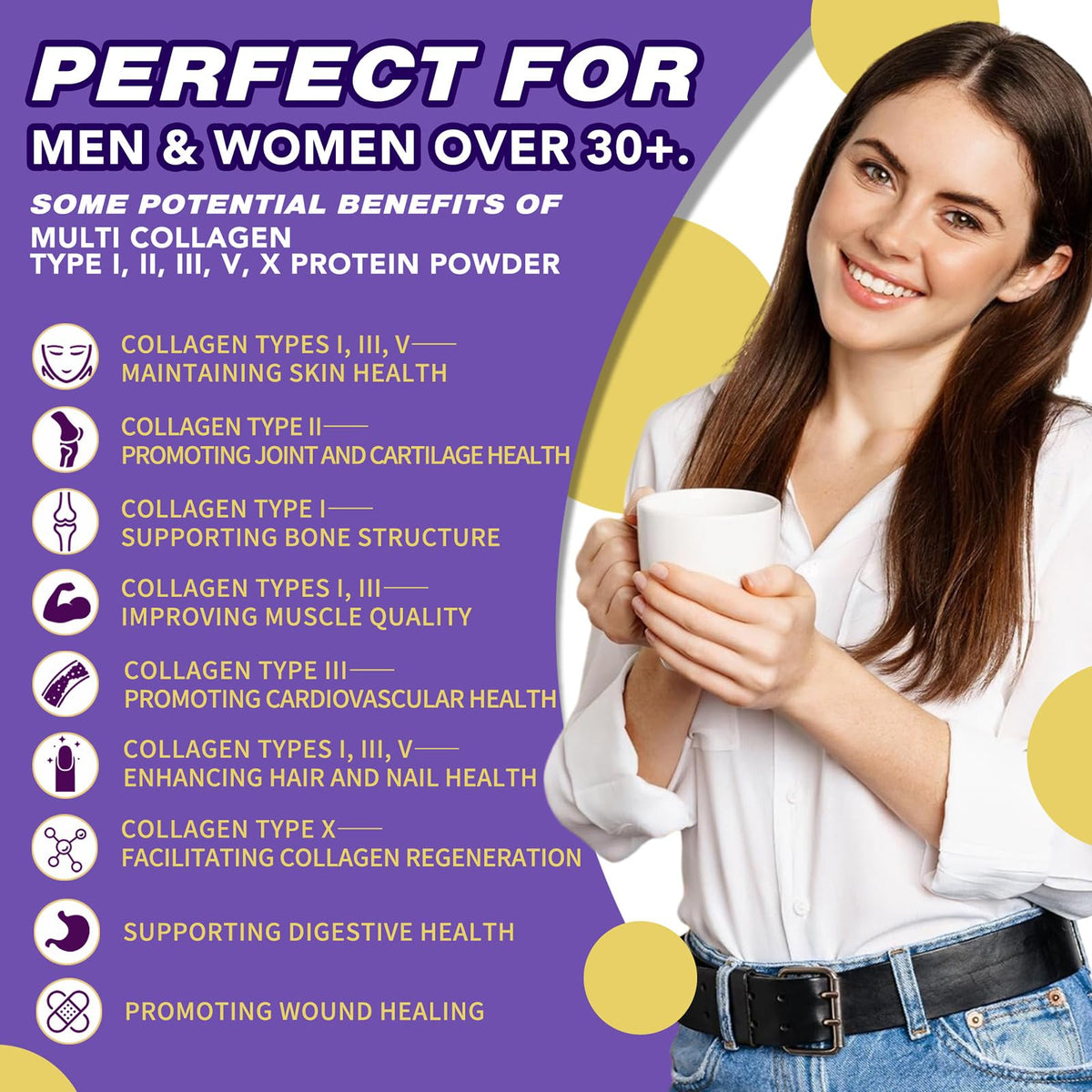 Zammex Multi Collagen Protein Powder – 60 Servings, Unflavored, 5 Types