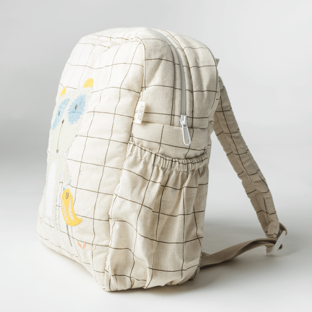 Playful Freddie Kids Backpack, Hand-Embroidered