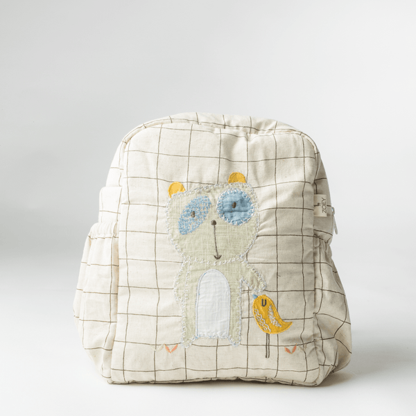 Playful Freddie Kids Backpack, Hand-Embroidered