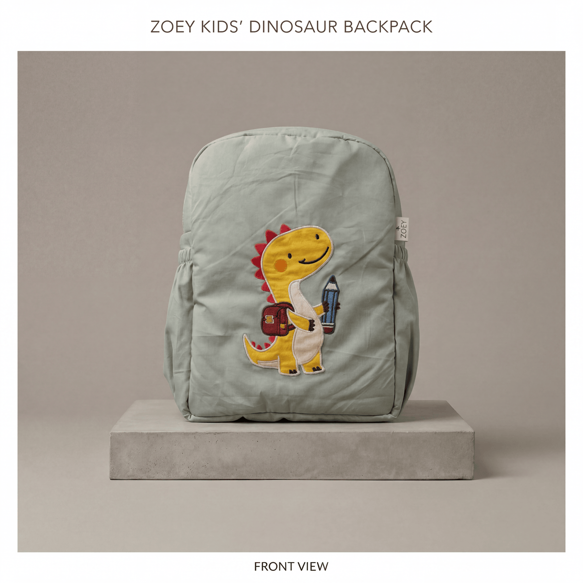 Handcrafted Study Buddy Dino Kids Backpack