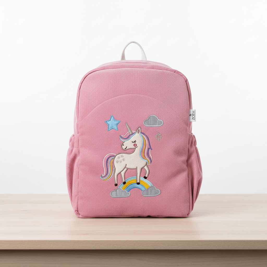 Handcrafted Unicorn Charm Corduroy Bag