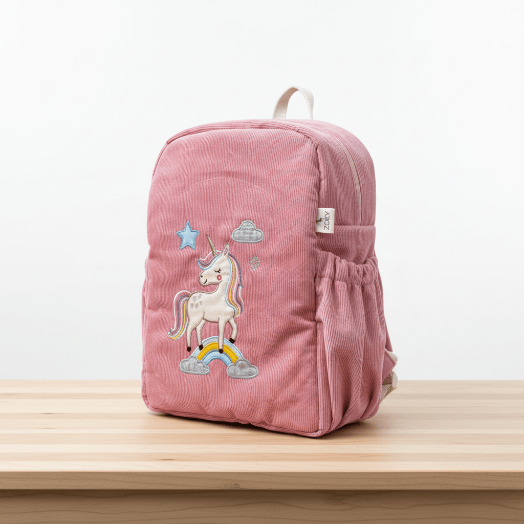 Handcrafted Unicorn Charm Corduroy Bag
