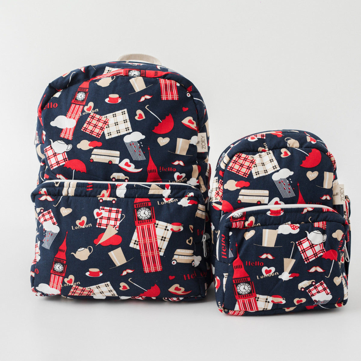 Trip To London Kids Backpack, Hand-Embroidered