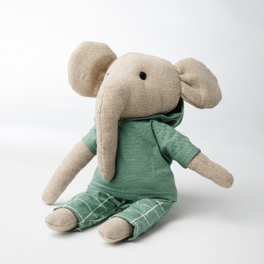 Lucas - The Groovy Elephant| Heirloom Cotton Soft Toy for Little Ones