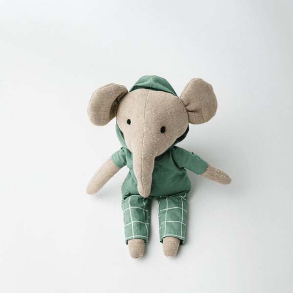 Lucas - The Groovy Elephant| Heirloom Cotton Soft Toy for Little Ones