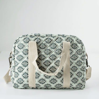 Emerald Trellis Nappy Bag (100% Cotton)