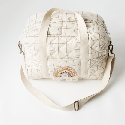 Hand Embroidered Rainbow Nappy Bag