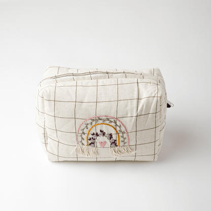 Hand Embroidered Rainbow Nappy Bag