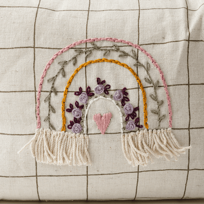 Hand Embroidered Rainbow Nappy Bag
