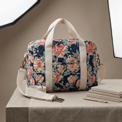 Painted Garden Carryall Quilted Nappy Bag (100% Cotton)