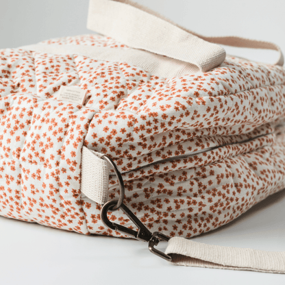 Red Velvet Yarrow Quilted Nappy Bag (100% Muslin Cotton)