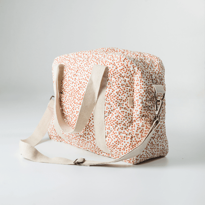 Red Velvet Yarrow Quilted Nappy Bag (100% Muslin Cotton)