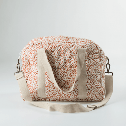 Red Velvet Yarrow Quilted Nappy Bag (100% Muslin Cotton)
