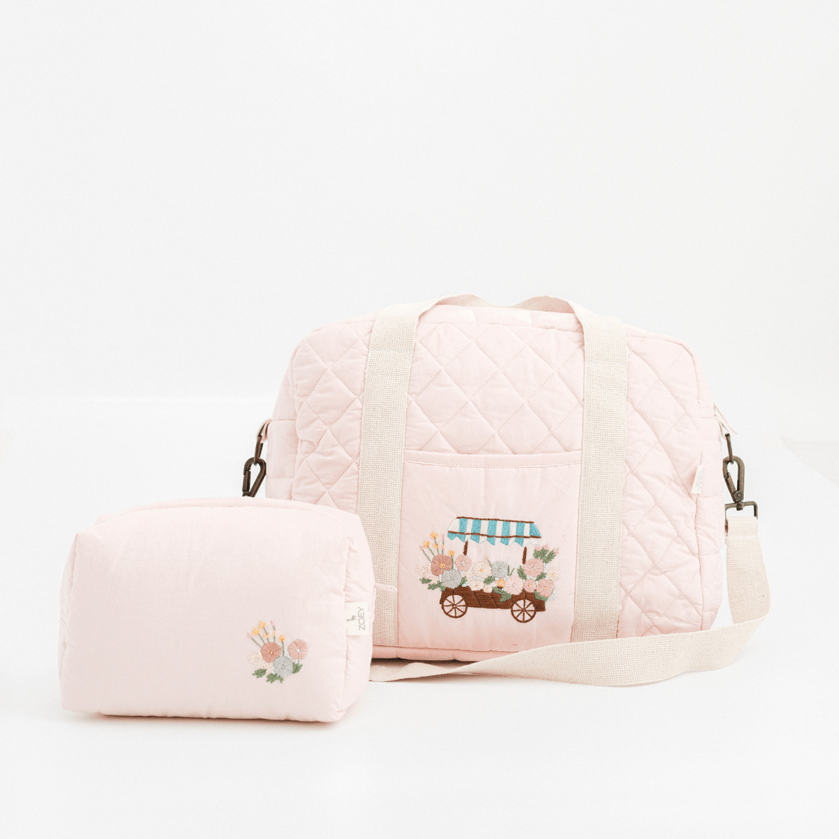 Hand Embroidered Meadow Cart Nappy Bag